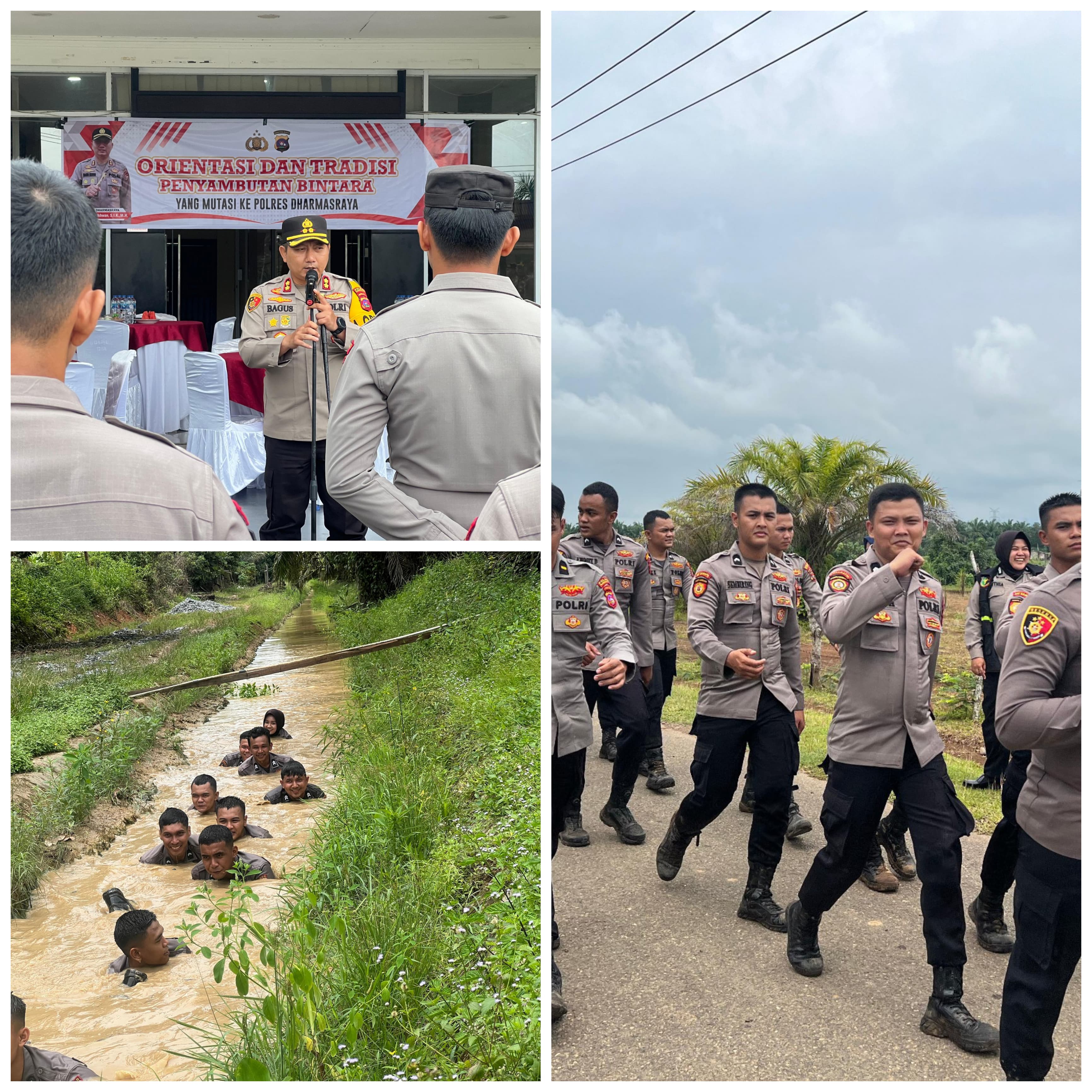 Kapolres Dharmasraya Pimpin Apel Pembukaan Orientasi dan Tradisi Penyambutan Perwira dan Bintara Baru