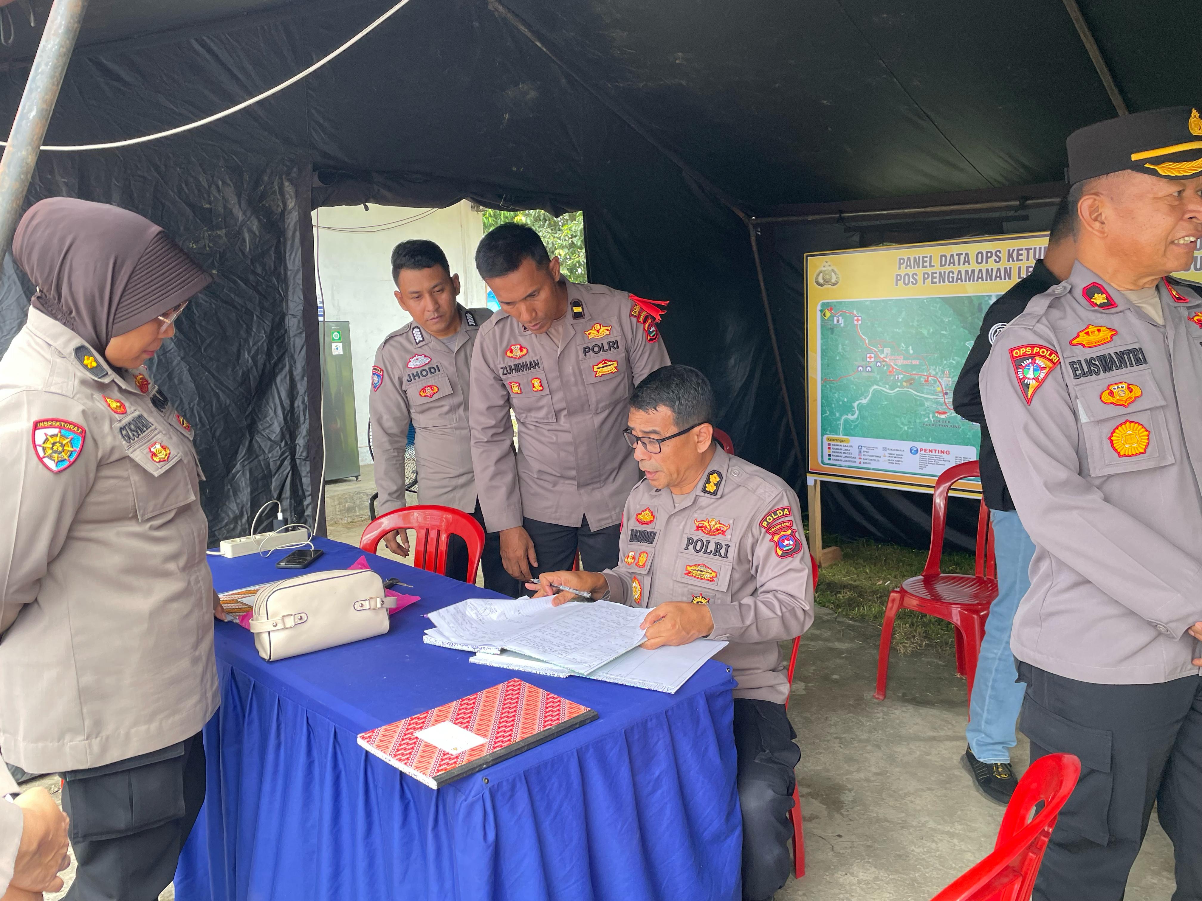 Kapolres Dharmasraya Dampingi Tim Itwasda Polda Sumbar dalam Pengecekan Pos Pam Operasi Ketupat Singgalang 2025